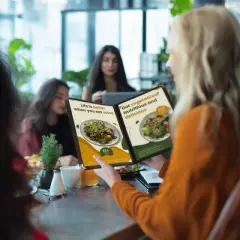 WeChef 30 Pack Menu Covers 8.5 x 11" Book Style Menu Holders 5 Pages 10 Views Restaurant Bar Black