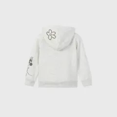 Toddler Girls' Minnie Mouse Hooded Zip-Up Sweatshirt - Oatmeal Gray