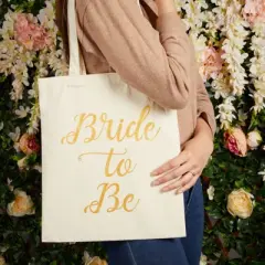 Blue Panda Bridal Shower Canvas Tote Bag - 5-Pack Reusable Shopping Bags for Wedding Favors, Bachelorette Party Gifts, and Bridal Shower, 13.5x12"