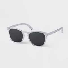 Men's Plastic Square Sunglasses - Goodfellow & Co&trade; Clear: UV Protection, Recycled Material
