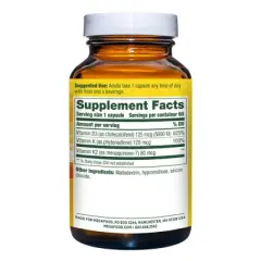 MegaFood Vitamin D3 5000 IU for Immune Support, Paired with Vitamin K + K2 Capsules - 60ct