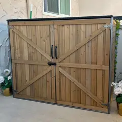 Aivituvin Garden Outdoor Storage Shed | Strong Metal Frame|Storage Cabinet for Trash Cans and Yard Tools 4.2 ft. x 2.3 ft.-AIR105