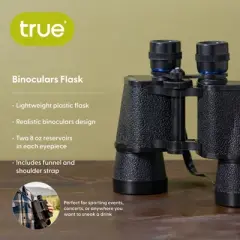 True Binocular Flask - Gameday Hidden Flask -  Secret Alcohol Container - Black Secret Flask 16oz Set of 1