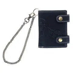 CTM Men's Leather Motorcycle RFID Bifold Chain Wallet