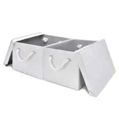 WeThinkStorage 2pk 34L Foldable Organizing Storage Bin with Rope Handle and Lid