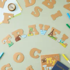 Juvale 104 Piece Unfinished Cardboard Alphabet Letters for Children, DIY Crafts, Home Decor, Classroom Supplies, 3 x 3 In