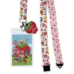 Strawberry Shortcake X Sanrio Hello Kitty & Friends Brakeaway Lanyard ID Holder With 2" Rubber Charm Multicolored