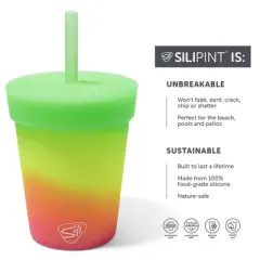Silipint: Kids Straw Tumblers 8oz: 2 Pack