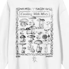 Yellowjackets "Cooking With Misty" Mushrooms Adult White Crew Neck Sweatshirt