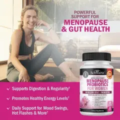 Women's Menopause Probiotic Capsules, Supports Hormone Balance and Weight Loss, Menopause Relief for Women, Bioschwartz
