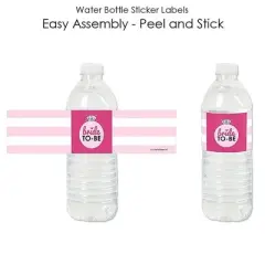 Big Dot of Happiness Bride-To-Be - Bridal Shower or Classy Bachelorette Party Water Bottle Sticker Labels - Set of 20