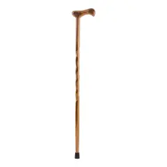 Brazos Twisted Brown Wood T-Handle Cane 37 Inch Height