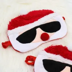Glamlily 2 Pack Christmas Sleep Mask, Santa Claus, Adult Kids, 7.5 x 6 in