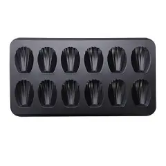 Gobel Madeleine Pan 12 Cavities, Non-stick, Each cavity: 3.25"X2". Overall size of pan: 15.5"X9"