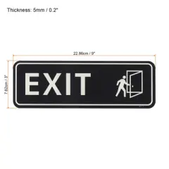 Unique Bargains Acrylic Smooth Self-Adhesive Decor Office Business EXIT Sign