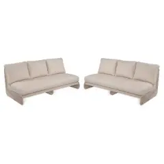 Christopher Knight Home Ryneth 69'' Mid-Century Modern Outdoor Acacia Wood 3-Seater Sofa with Thick Cushion