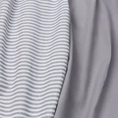 Fitted Mini Crib Sheet - Cloud Island&trade; - Stripe/Gray - 2pk