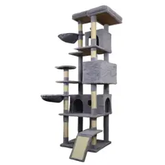 YOOCOZZ 84'' Cat Tree Tower, with Large Condo Sisal Scratching Post, Big Hammock and Platform