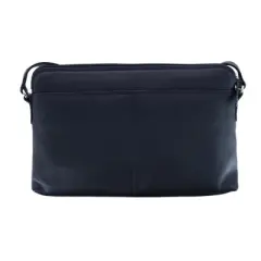 CTM Women's Leather Shoulder Bag Purse w/ Side Organizer (Larger Version)