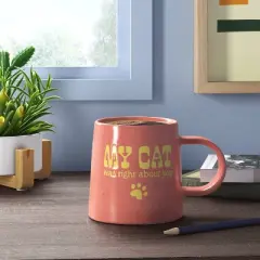16oz Stoneware My Cat was Right About You Mug - Room Essentials&trade;: Orange Coffee Mug, Microwave & Dishwasher Safe