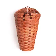 Lehman's Toilet Paper Roll Holder and Dispenser, Amish Made Handcrafted Woven Maple Toilet Paper Basket Holds 4 Rolls, 16.5 Inches High