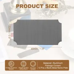 Unique Bargains Aluminium DIY Engraved Blank Nameplate Office Signages 12 Pcs