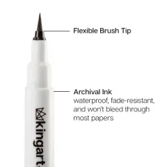 KINGART PRO Inkline Brush Tip Pens, 8 Colors