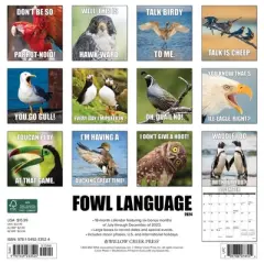 Willow Creek Press 2024 Wall Calendar 12"x12" Fowl Language