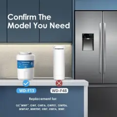 Waterdrop WD-F13 Replacement for GE MWF Refrigerator Water Filter, 4 Filters