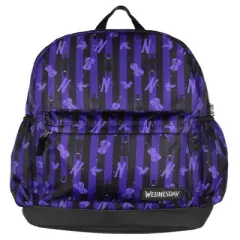 Wednesday Addams Nevermore Academy Dress And Cello Print School Travel Backpack Multicolored