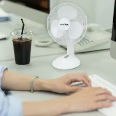 FanFair 12" Desk Fan with 3-Speed, White
