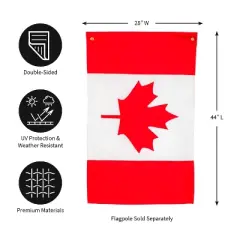 Evergreen Canada Applique House Flag 28 x 44 Inches Outdoor Decor for Homes and Gardens