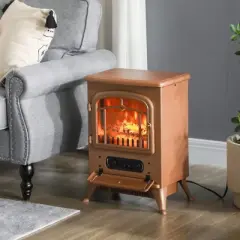 SEVOBAL Fireplace Insert Heater Mantel 3D Flame Fireplace Stove Bottom Air Outlet Fire Place Panoramic Fire Place Heater, Brown, 17.7"*13.2"*22.2"