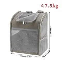Unique Bargains Pet Backpack Transport Box for Cats and Small Dogs 13.39"x9.84"x16.54" Khaki