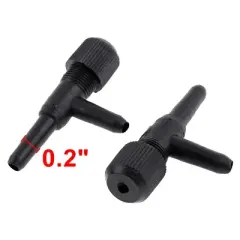 Unique Bargains Fish Tank Aquarium Plastic 2 Way Air Pump Control Valves Splitter Black 5 Pcs