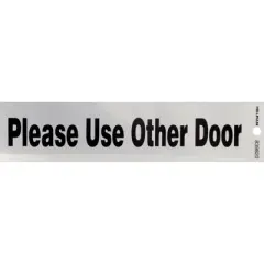 Hillman English Silver Please Use Other Door Decal 2 in. H X 8 in. W - Case of 6