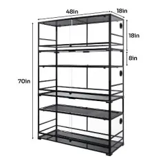 REPTIZOO 3 Layer 64gallon Full Glass Reptile Terrarium-48 x 18 x 70 inches