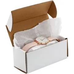 Stockroom Plus 60-Pack White Kraft Corrugated Mailer, Small Shipping Boxes Mailing Box (2 x 5 x 2 in)