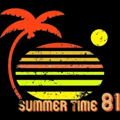 Men's Design By Humans Retro Summer Time Sunset 81 By astrofire Tank Top