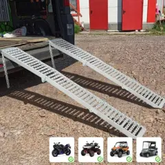 Loading Ramps, Folding Ramps - 2PCS 183Cm Heavy-Duty Steel Ramps, 454kg Max Capacity for Pickup Trucks, Motorbike, ATVs, UTVs, Lawn Mower