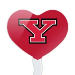 Youngstown State Primary Logo Heart Love Cupcake Picks Toppers Decoration Set of 6