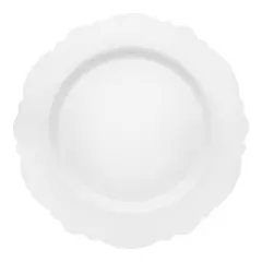 Smarty Had A Party 7.5" Solid White Blossom Plastic Salad Plates - 120 pcs
