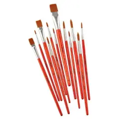 KINGART Brown Nylon Brush Set 12 pc