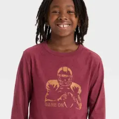 Boys' Long Sleeve 'Game On' Graphic T-Shirt - Cat & Jack&trade; Maroon