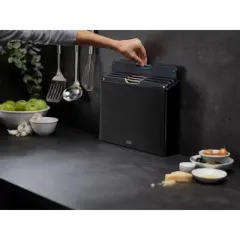 Joseph Joseph Folio Steel 4pc Chopping Board Set Carbon Black: Lightweight, Dishwasher-Safe Cutting Board Set