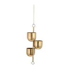 Sagebrook Home 4" Wide 3pc Hanging Metal Planters Gold
