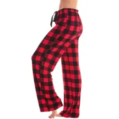 #followme Womens Ultra-Soft Rayon Spandex Knit Pajama Pants - Buffalo Check PJs