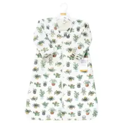 Hudson Baby Long Sleeve Plush Faux Fur Sleeping Bag, Wearable Blanket, Plants