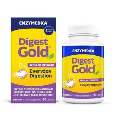 Enzymedica Digest Gold Enzymes and Probiotics Everyday Digestion Regular Strength Digestive and Gut Support Supplement Capsules - 90ct