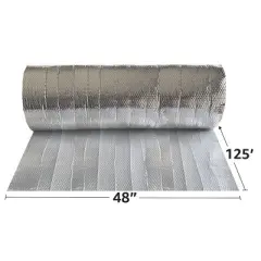 UOFFICE Roll of One-Sided Thermo Insulated Bubble Roll, 48" x 125' Wrap